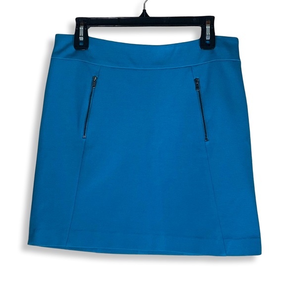 Ann Taylor Dresses & Skirts - Ann Taylor Teal A-Line Midi Skirt Zipper Pocket Details Size 8